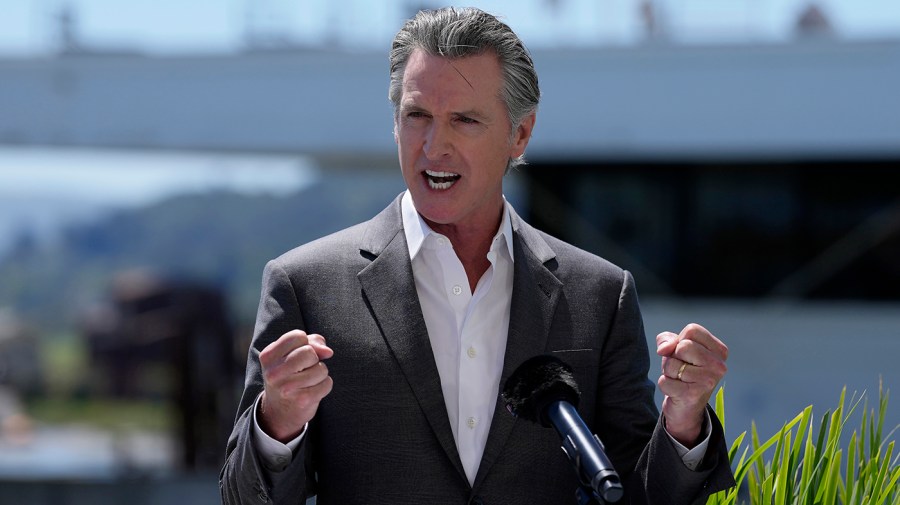 California Governor Gavin Newsom speaks at an event.