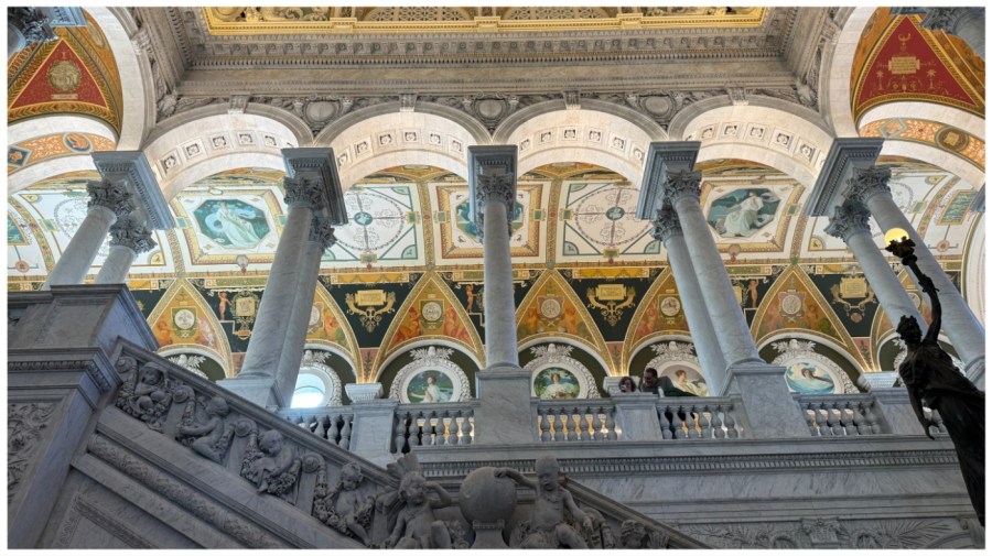 The great hall of the Library of Congress is seen in Washington, D.C.