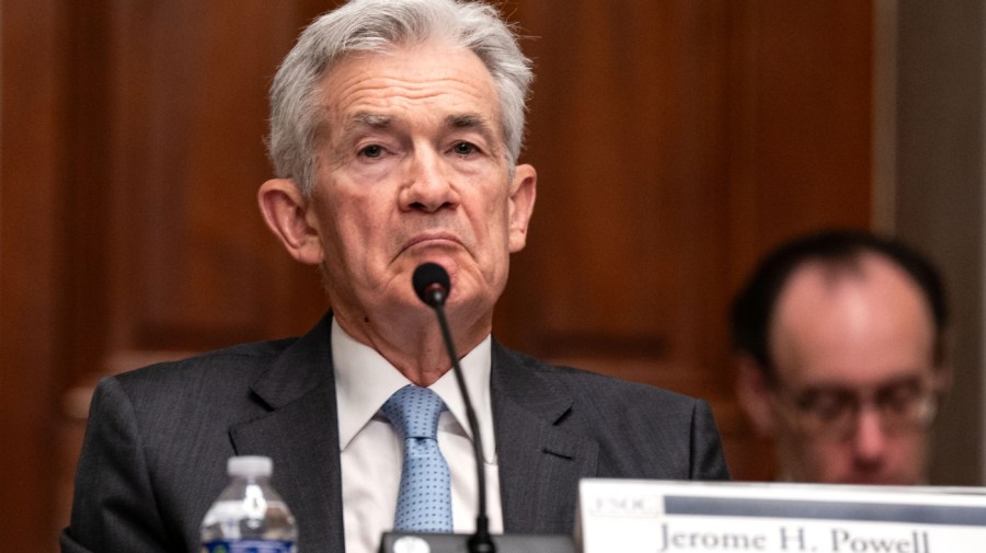 Federal Reserve Chair Jerome Powell listens as U.S. Secretary of the Treasury Janet Yellen presides over a meeting of the Financial Stability Oversight Council at the Treasury Department on May 10, 2024 in Washington, D.C.