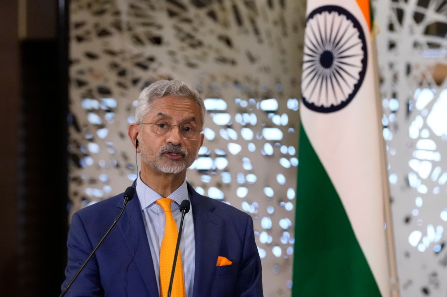 Indian Foreign Minister Subrahmanyam Jaishankar speaks during a news conference after the Quad Ministerial Meeting with Japanese Foreign Minister Yoko Kamikawa, U.S. Secretary of State Antony Blinken and Australian Foreign Minister Penny Wong at the Foreign Ministry's Iikura guesthouse in Tokyo, Monday, July 29, 2024. (AP Photo/Shuji Kajiyama)