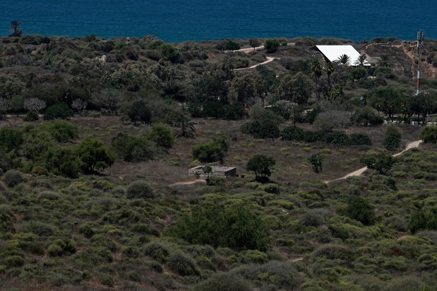 The site of the Palestinian village of Al-Jura, where the parents of Hamas top leader Ismail Haniyeh lived before they fled to the Gaza Strip during the 1948 Arab-Israeli war, seen on the outskirts of Ashkelon, southern Israel, Wednesday, July 31, 2024. Haniyeh was killed by a predawn airstrike in the Iranian capital Wednesday. (AP Photo/Tsafrir Abayov)