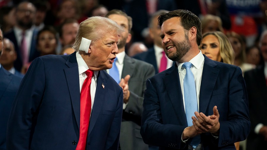 Former President Trump and newly-announced running mate Sen. JD Vance (R-Ohio)