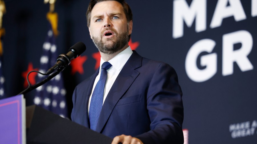 Republican vice presidential candidate, U.S. Sen. J.D. Vance (R-OH) speaks during a fundraising event at Discovery World on July 17, 2024 in Milwaukee, Wisconsin. The fundraiser was Vance's first since being picked to be the Vice President for Republican presidential candidate, former U.S. President Donald Trump (Photo by Anna Moneymaker/Getty Images)