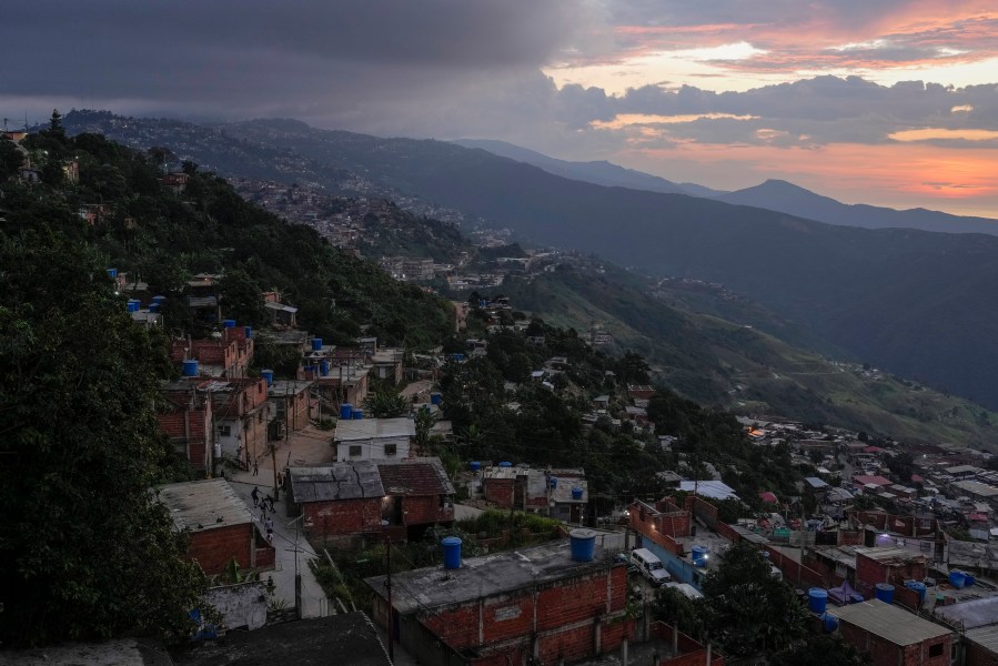 An aerial view of Caracas, Venezuela, Thursday, Aug. 1, 2024. (AP Photo/Matias Delacroix)