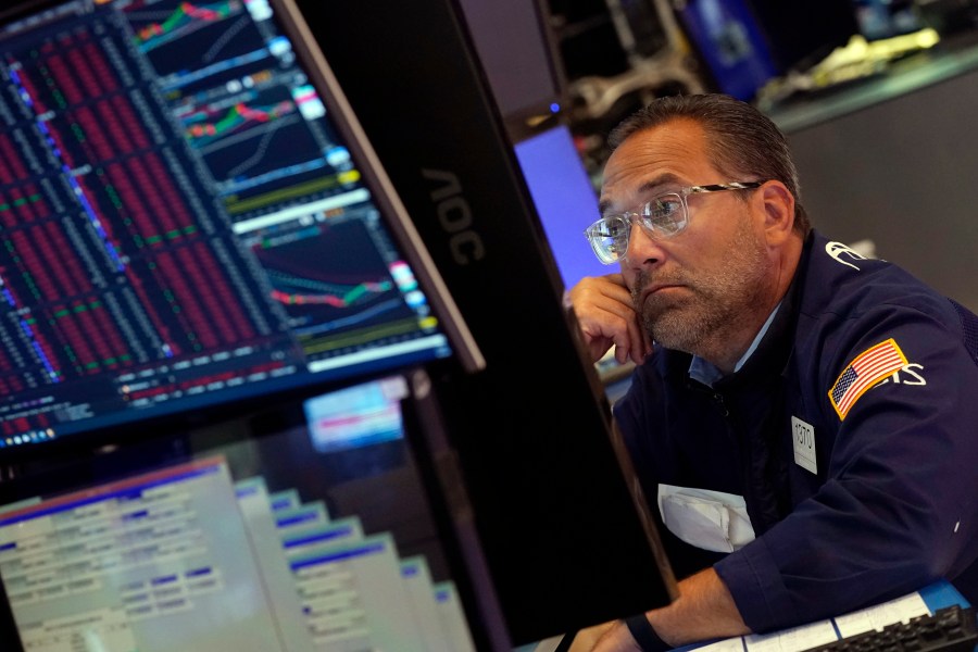 Specialist Anthony Matesic works at his post on the floor of the New York Stock Exchange, Monday, Aug. 5, 2024. (AP Photo/Richard Drew)