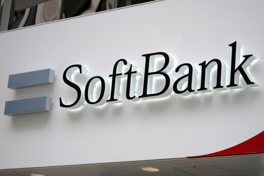 FILE - The logo of SoftBank Corp. is seen at its shop in Tokyo, on April 21, 2022. (AP Photo/Shuji Kajiyama, File)