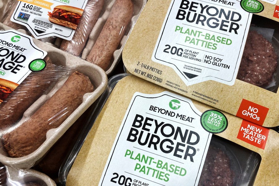 FILE - Beyond Meat products are seen in a grocery store in Mount Prospect, Ill., Feb. 19, 2022. (AP Photo/Nam Y. Huh, File)