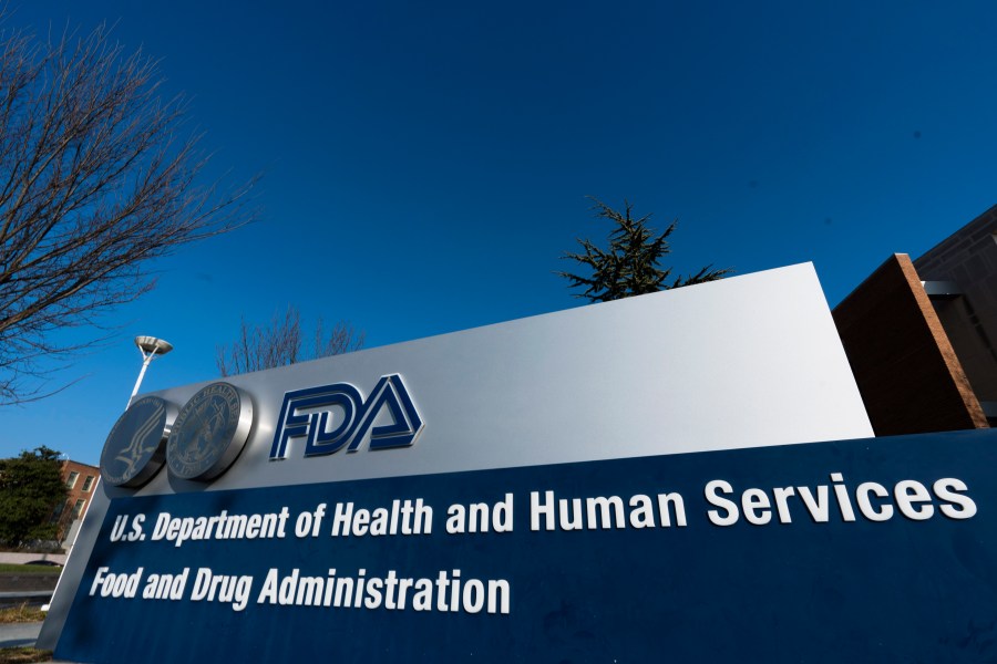 FILE- A sign is displayed for the Food and Drug Administration offices in Silver Spring, Md., on Dec. 10, 2020. (AP Photo/Manuel Balce Ceneta, File)