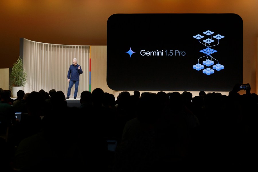 Google Senior Vice President of Platforms & Devices Rick Osterloh speaks at Made By Google to announce new products at Google on Tuesday, Aug. 13, 2024, in Mountain View, Calif. (AP Photo/Juliana Yamada)