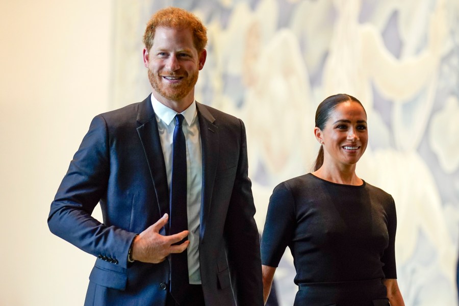 FILE - Prince Harry and Meghan Markle arrive at United Nations headquarters, July 18, 2022. (AP Photo/Seth Wenig, File)