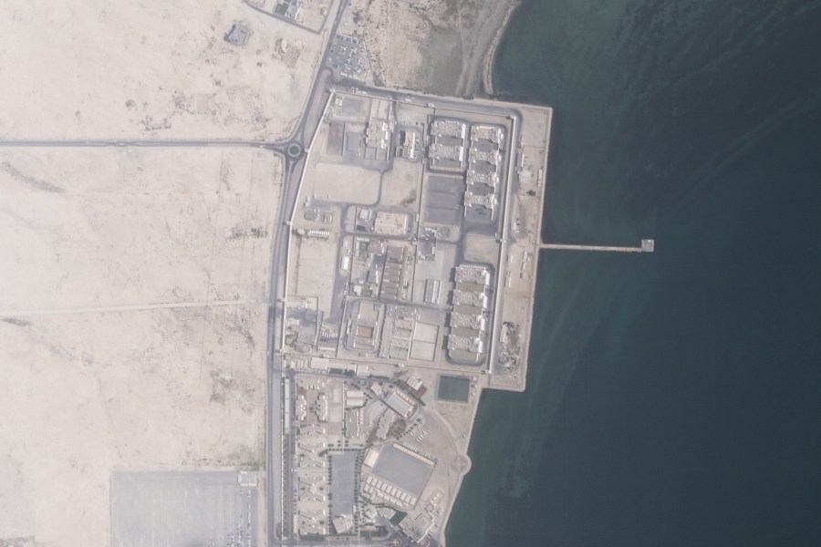 This satellite photo from Planet Labs PBC shows the Jaw Rehabilitation and Reform Center in Bahrain on Aug. 4, 2024. Independent experts with the United Nations urged Bahrain on Thursday, Aug. 15, 2024, to ensure those held at its Jaw prison have access to adequate food, water and medical care after they received allegations guards have cut air conditioning in the island kingdom's sweltering summer. (Planet Labs PBC via AP)