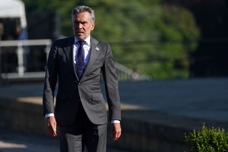 FILE-Prime Minister of the Netherlands Dick Schoof arrives to attend the European Political Community summit at Blenheim Palace in Woodstock, Oxfordshire, England, Thursday, July 18, 2024. (Jacob King/PA via AP, Pool)