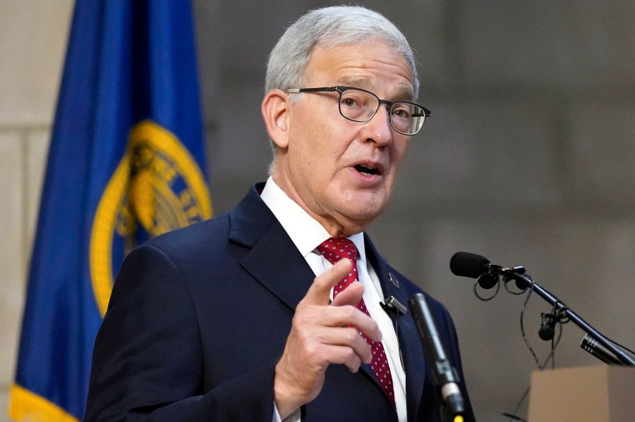 FILE - Nebraska Secretary of State Bob Evnen holds a news conference in Lincoln, Neb., Nov. 4, 2020, to discuss the results of the 2020 election. AP Photo/Nati Harnik, File)