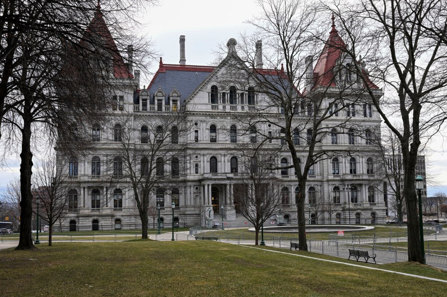 FILE - View of the New York state Capitol, Jan. 5, 2022, in Albany, N.Y. (AP Photo/Hans Pennink, File)