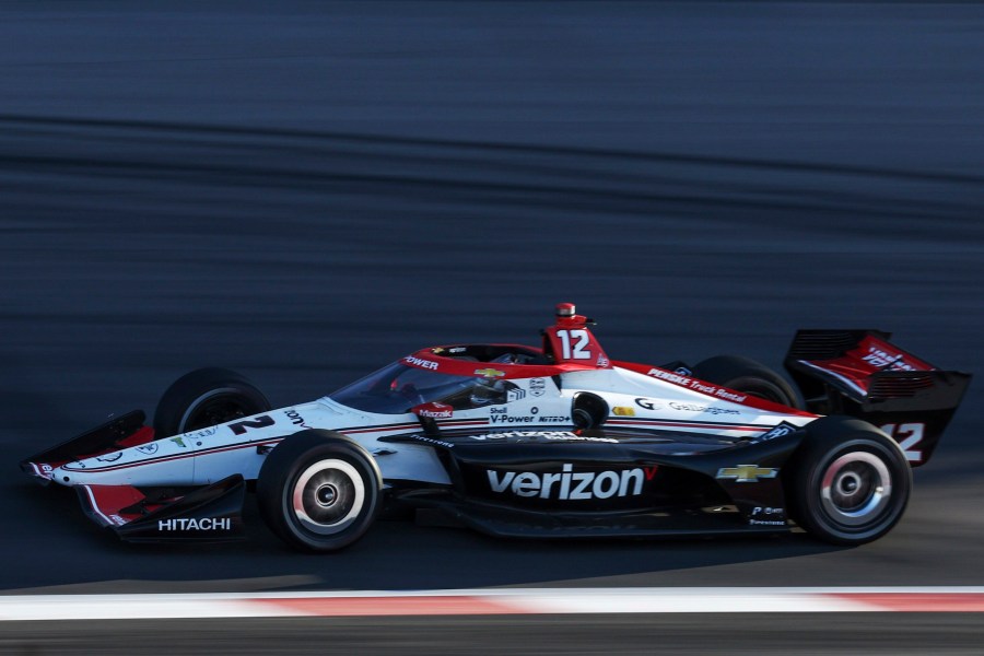 Will Power drives during an IndyCar auto race on Saturday, Aug. 17, 2024, at World Wide Technology Raceway in Madison, Ill. (Zachary Linhares/St. Louis Post-Dispatch via AP)