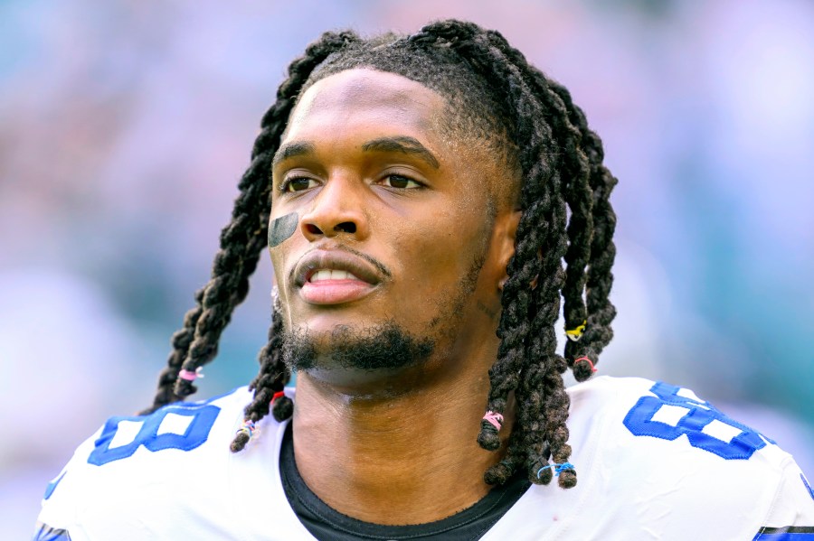 FILE - Dallas Cowboys wide receiver CeeDee Lamb (88) runs on the field before an NFL football game against the Miami Dolphins, Dec 24, 2023, in Miami Gardens, Fla. (AP Photo/Doug Murray, File)