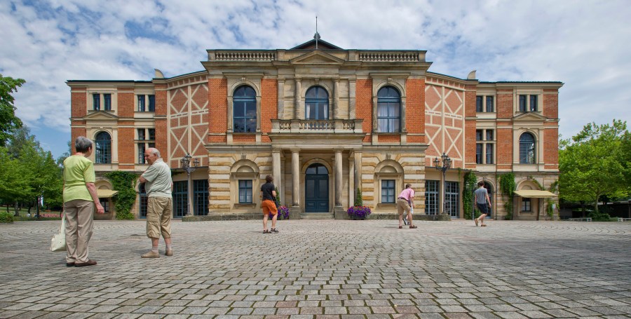 FILE - Visitors walk the grounds of the festival opera house "Festspielhaus" in Bayreuth, southern Germany, on July 17, 2010. (Eckehard Schulz/DAPD via AP)